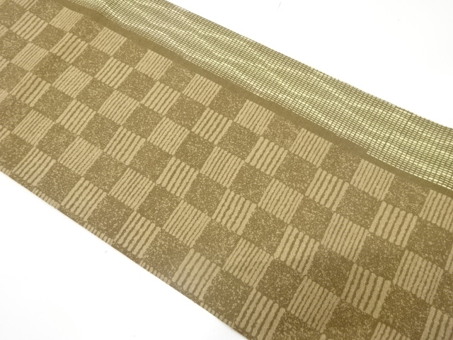 JAPANESE FUKURO OBI / UNUSED / TSUMUGI / WOVEN WAVY STRIPE